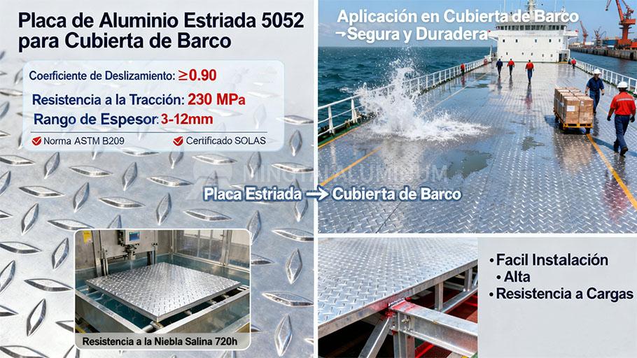 Placa de Aluminio Antideslizante Grado Marino 5052 para Cubiertas de Barcos Duraderas y Seguras xiyu-1