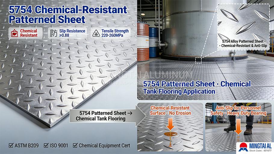 5754 Patterned Aluminum Sheet for Chemical Tank Flooring 5